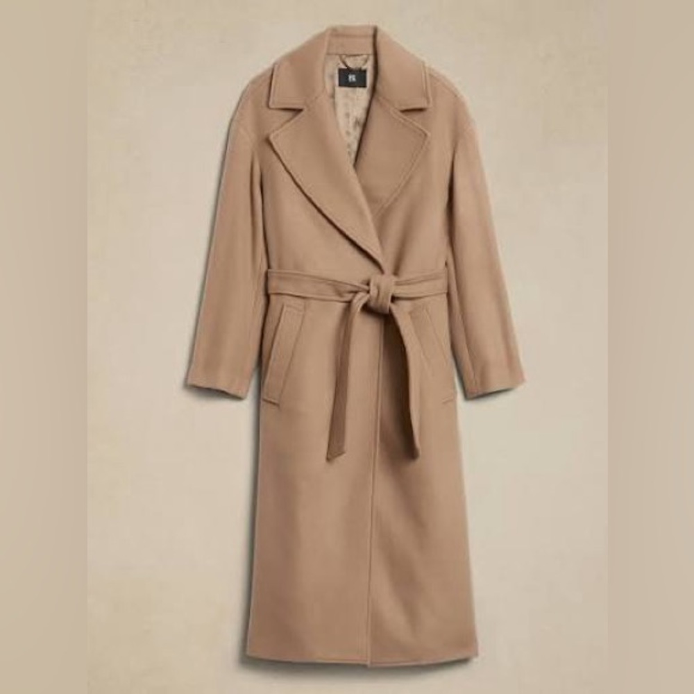 Banana Republic Oversize Wool-Cashmere Wrap Coat Camel size M